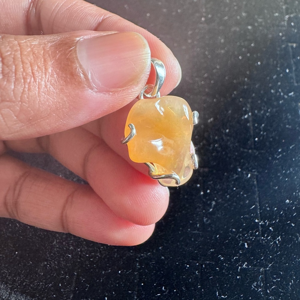 Elegant Orange Opal Stone Pendant